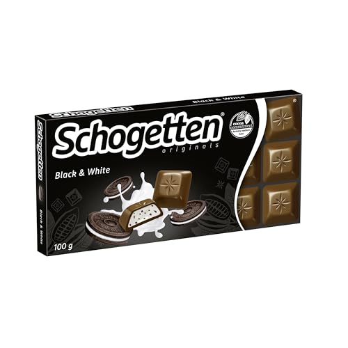 Schogetten Black & White 100g Schokoladentafel, praktisch einzeln portioniert. Ein Genuss. Stück für Stück. von Schogetten