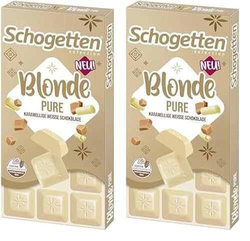 Schogetten Blonde Pure I weiße Karamell-Schokolade I 100 g I praktisch einzeln portioniert (Packung mit 2) von Schogetten