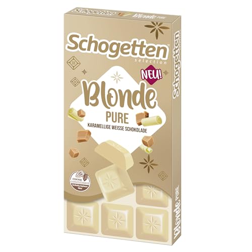 Schogetten Blonde Pure I weiße Karamell-Schokolade I 100 g I praktisch einzeln portioniert von Schogetten