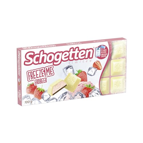 Schogetten Freeze Me Erdbeer | Limited Edition | Einfrieren und einkalt genießen | 100 g Schokoladen-Tafel von Schogetten