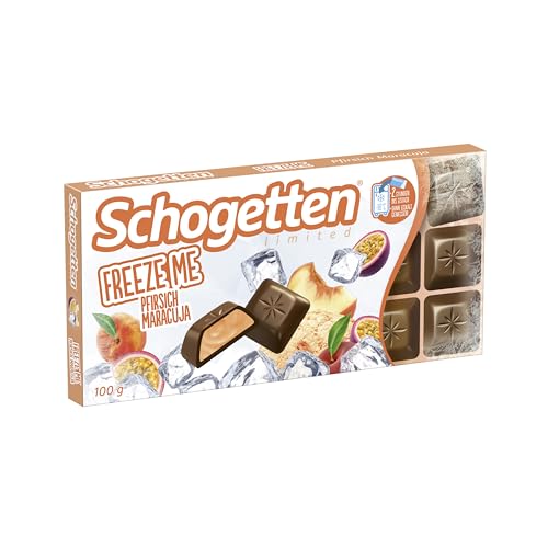 Schogetten Freeze Me Pfirsich Maracuja | Limited Edition | Einfrieren und einkalt genießen | 100 g Schokoladen-Tafel von Schogetten