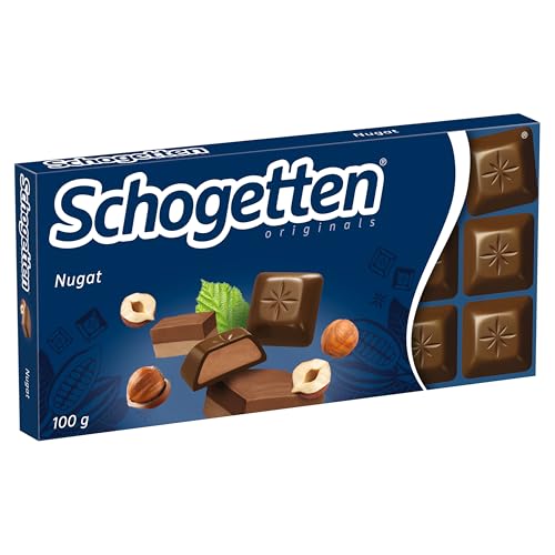 Schogetten Nugat 100g Schokoladentafel, praktisch einzeln portioniert. Ein Genuss. Stück für Stück. von Schogetten