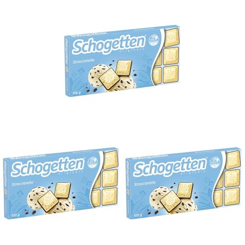 Schogetten Schokoladentafel, Stracciatella, 100 g (Packung mit 3) von Schogetten