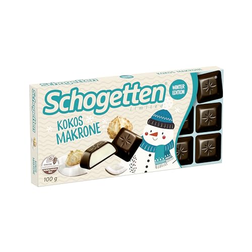 Schogetten Winter Edition Kokos Makrone I 100 g Schokolade I praktisch einzeln portioniert von Schogetten