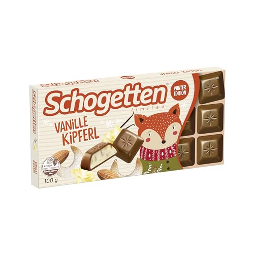 Schogetten Winter Edition Vanille Kipferl I 100 g Schokolade I praktisch einzeln portioniert von Schogetten