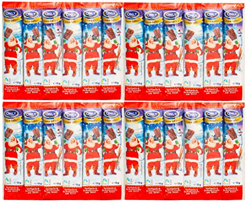 Only Schokolade Schokolollys mit Weihnachsmann - Schokoladenlutscher Weihnachten - Schokolade am Stiel 4er Pack: 6x15g von Schokolade