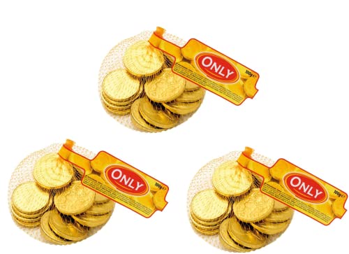 Only Schokoladenmünzen Goldmünzen Piratenschatz Münzen Geld Schokolade 3x100g von Gunz