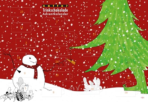 Zotter Adventskalender mit Trinkschokolade, 24 Türchen gefüllt mit Zotter Schokolade zum Zubereiten von Heißer Schokolade, perfekt zum Verschenken an Erwachsene & Kinder von Schokolade