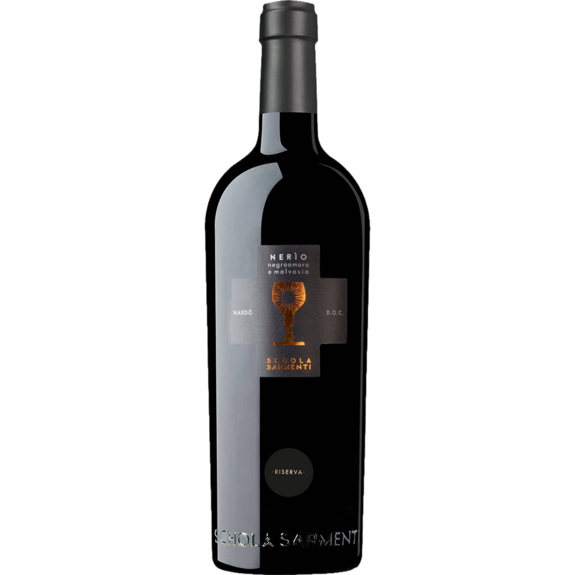 Nerìo Riserva Negroamaro Malvasia Nera, Puglia IGP, Apulien, 2020, Rotwein von Schola Sarmenti, Via G. Cantore 37, 73048 Nardó (LE) Italien