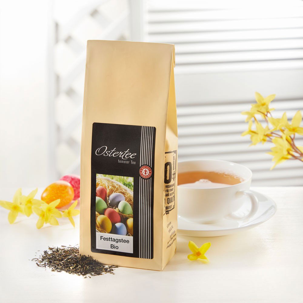 Schrader Festtagstee Ostern Darjeeling First Flush Blend FTGFOP1 Bio von Schrader