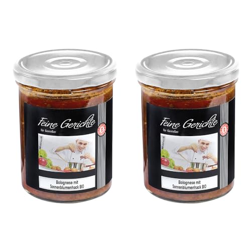 Schrader | Vegane Bolognese mit Sonnenblumenhack | schmeckt typisch italienisch | tafelfertig | BIO | 2er Set (2 x 370g Glas) von Schrader