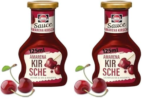 Schwartau Dessert Sauce Amarena-Kirsche, zum Verfeinern von Desserts und Eis, 125ml (Packung mit 2) von Schwartau