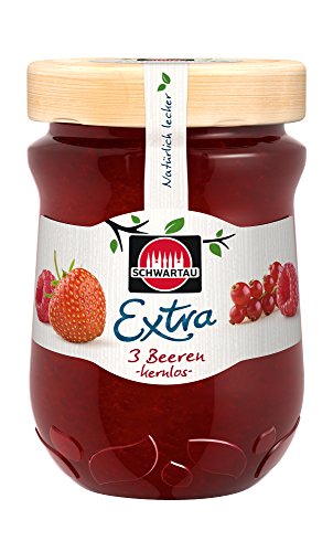 Schwartau Extra 3 Beeren kernlos, Konfitüre, 8er Pack (8 x 340 g) von Schwartau