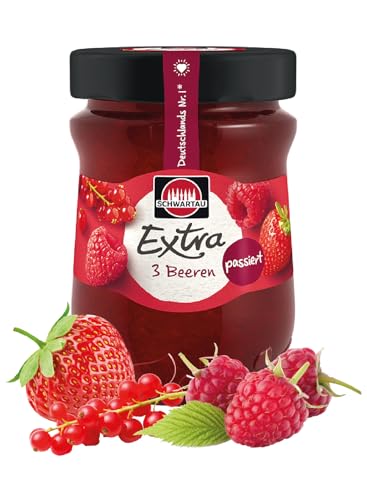 Schwartau Extra 3 Beeren, Konfitüre ohne Stücke & ohne Kerne, 340g von Schwartau