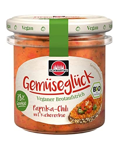 Schwartau Gemüseglück Paprika-Chili mit Kichererbse, veganer Bio Gemüseaufstrich, 135 g von Schwartau