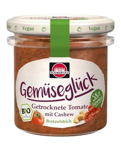 Schwartau Gemüseglück Getrocknete Tomate mit Cashew, veganer Bio Gemüseaufstrich, 135 g von Schwartau