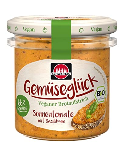 Schwartau Gemüseglück Sonnentomate mit Basilikum, veganer Brotaufstrich, BIO, 6er Pack (6 x 135g) von Schwartau