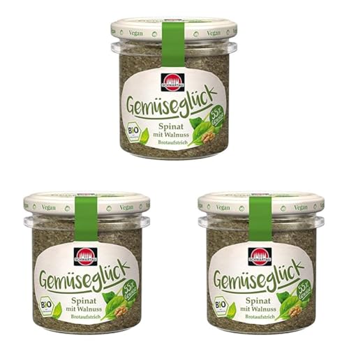 Schwartau Gemüseglück Spinat mit Walnuss, veganer Bio Gemüseaufstrich, 135 g (Packung mit 3) von Schwartau