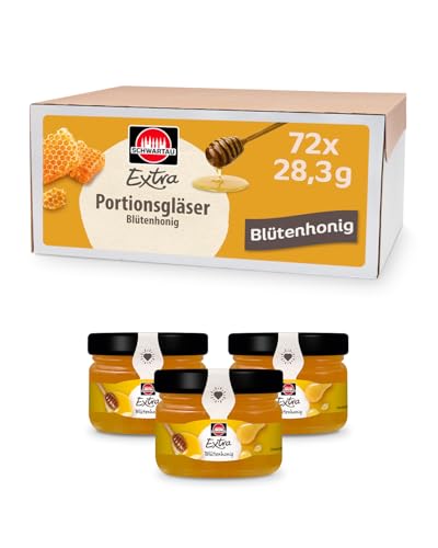 Schwartau Blütenhonig, blumig milder Honig, Portionsgläser, 72 x 28,3g von Schwartau