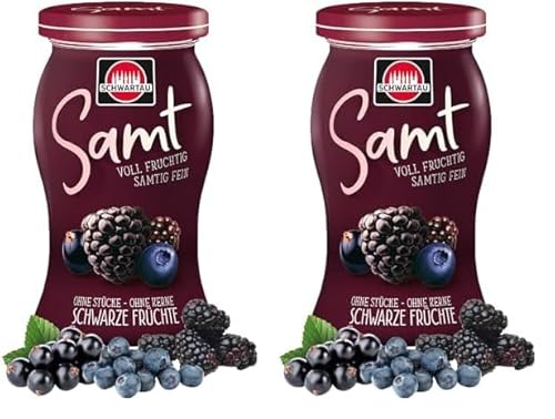 Schwartau Samt Schwarze Früchte, Fruchtaufstrich ohne Stücke & ohne Kerne, 270g (Packung mit 2) von Schwartau