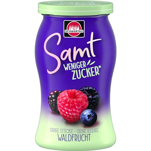 Schwartau Samt Weniger Zucker Waldfrucht, zuckerreduzierter Fruchtaufstrich, 255g von Schwartau