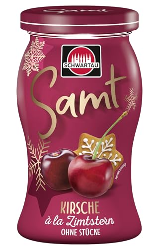 Schwartau Samt Winter-Edition Kirsche à la Zimtstern, Fruchtaufstrich ohne Stücke, 270g von Schwartau