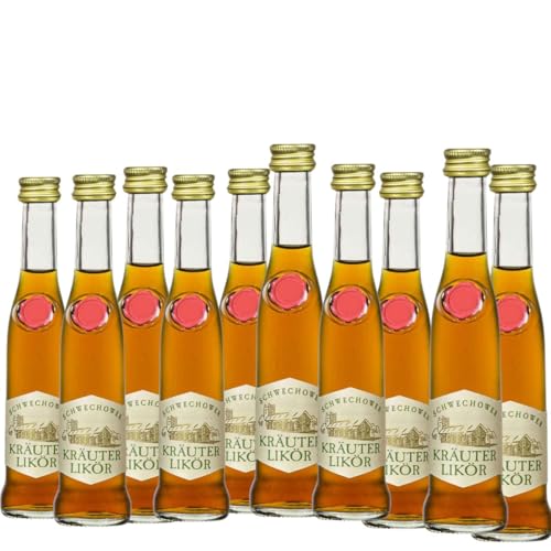 10 x Kräuterlikör 4cl (38% Vol) - Kleine Flaschen - Kräuterschnaps aus Mecklenburg von Schwechower Obstbrennerei GmbH