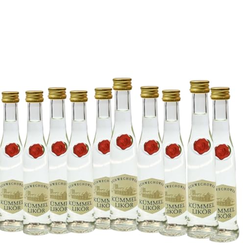 10 x Kümmel Likör 4cl (35% Vol) - Kleine Flaschen - milder Kümmelschnaps aus Norddeutschland von Schwechower Obstbrennerei GmbH