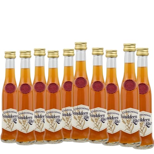 10 x Likör Sanddorn 4cl (17% Vol) - Kleine Flaschen - fruchtiger Sanddornlikör aus Mecklenburg von Schwechower Obstbrennerei GmbH