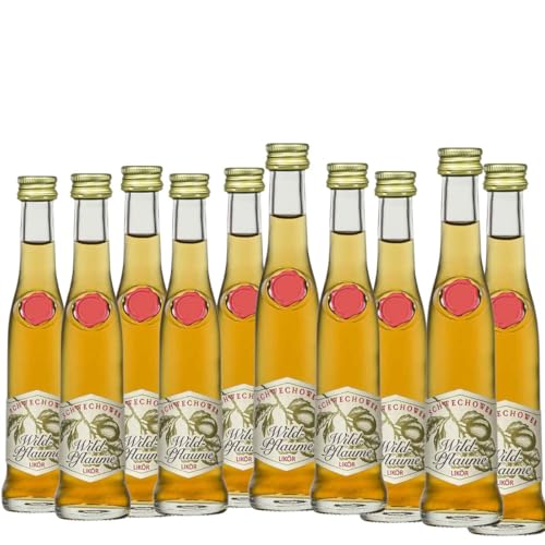 10 x Likör Wildpflaume 4cl (22% Vol) - Kleine Flaschen - feinherber Pflaumenlikör von Schwechower Obstbrennerei GmbH