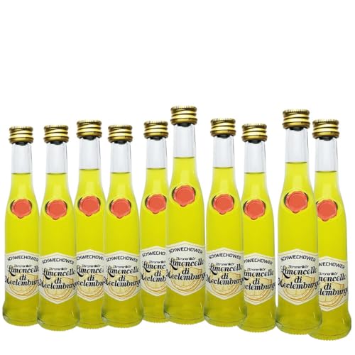 10 x Limoncello Zitronenlikör 4cl (30% Vol) - Kleine Flaschen - feiner Limoncino von Schwechower Obstbrennerei GmbH