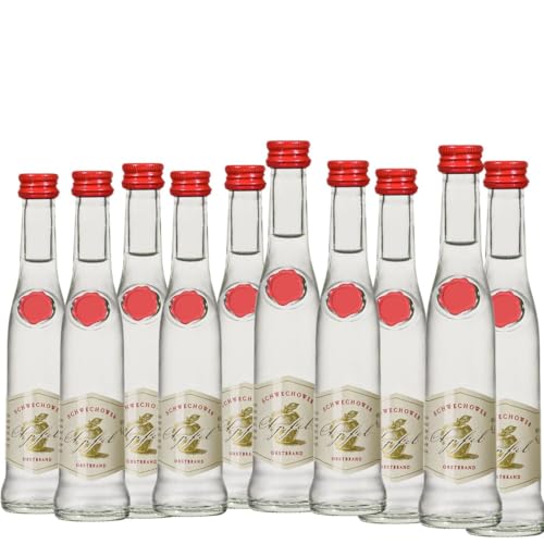 10 x Obstbrand Apfel 4cl (40% Vol) - Apfelbrand - kleine Flaschen | Schnaps aus Deutschland | Schwechower Obstbrennerei (1229) von Schwechower Obstbrennerei GmbH