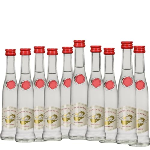 10 x Obstbrand Mirabelle 4cl (40% Vol) - Mirabellenbrand - kleine Flaschen | Schnaps aus Deutschland | Schwechower Obstbrennerei von Schwechower Obstbrennerei GmbH