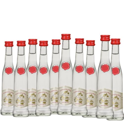 10 x Obstbrand Sauerkirsche 4cl (40% Vol) - Sauerkirschbrand, Kirschwasser - kleine Flaschen | Schnaps aus Deutschland | Schwechower Obstbrennerei (1229) von Schwechower Obstbrennerei GmbH