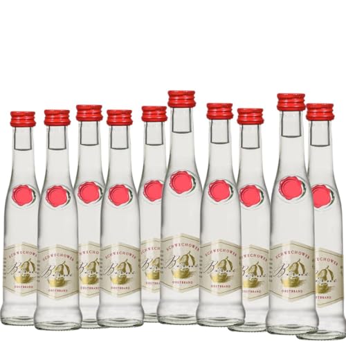 10 x Obstbrand Williams Birne 4cl (40% Vol) - Birnenbrand - kleine Flaschen | Schnaps aus Deutschland | Schwechower Obstbrennerei von Schwechower Obstbrennerei GmbH