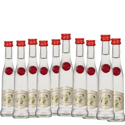 10 x Obstbrand Zwetschge 4cl (40% Vol) - Zwetschgenbrand - kleine Flaschen | Schnaps aus Deutschland | Schwechower Obstbrennerei (1229) von Schwechower Obstbrennerei GmbH