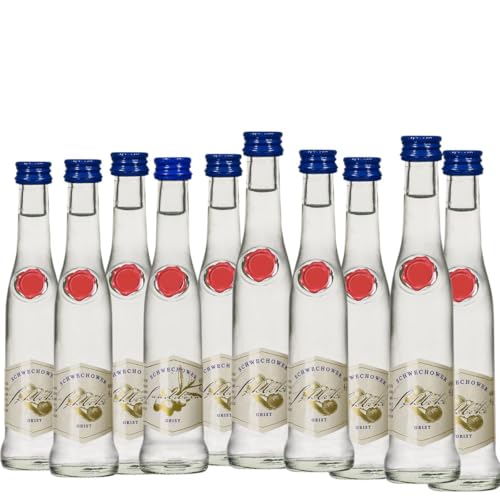 10 x Obstgeist Schlehe 4cl (40% Vol) - Schlehengeist - kleine Flaschen | Schnaps aus Deutschland | Schwechower Obstbrennerei (1229) von Schwechower Obstbrennerei GmbH