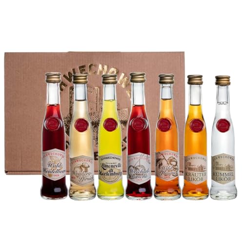 Alkohol Präsent " Kleine Liköre " - zum verschenken - Geschenkset/Schnapsgeschenk - Liköre aus der Schwechower Brennerei - kleine Flaschen - Gastgeschenk von Schwechower Obstbrennerei GmbH