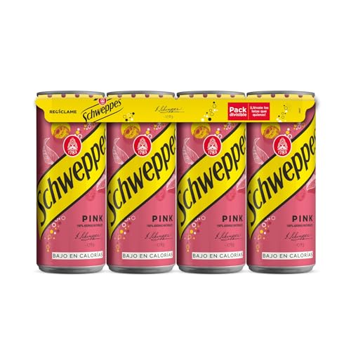 Schweppes Tonic Pink mit Johannisbeergeschmack, erfrischendes Getränk - Dose, Packung 8 x 33 cl von Schweppes