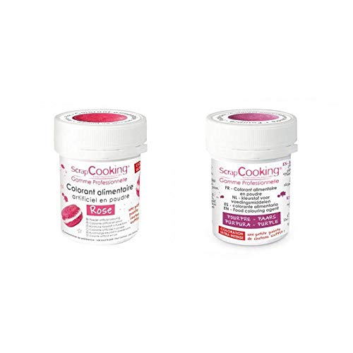 2 Lebensmittelfarben in Pulverform - lila-rosa von ScrapCooking