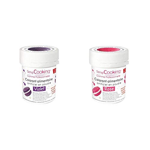 2 Lebensmittelfarben in Pulverform - lila-rosa von ScrapCooking