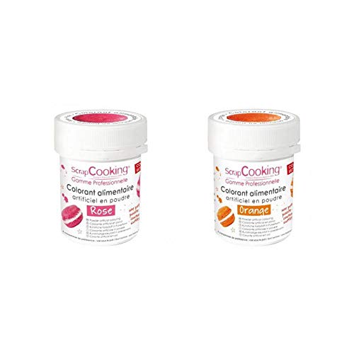 2 Lebensmittelfarben in Pulverform - orange-rosa von ScrapCooking