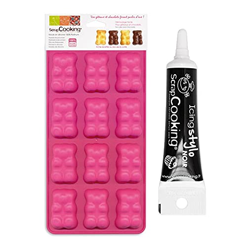 Bärformen für Marshmallow-Schokolade + Icing schwarzen Stift von ScrapCooking