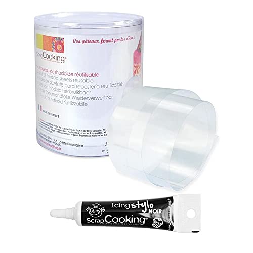 Band Rhodoïd 3M-Ht: 8 cm + Icing schwarzen Stift von ScrapCooking