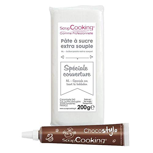 Fondant 200 g - Weiß + Schokoladenstift von ScrapCooking