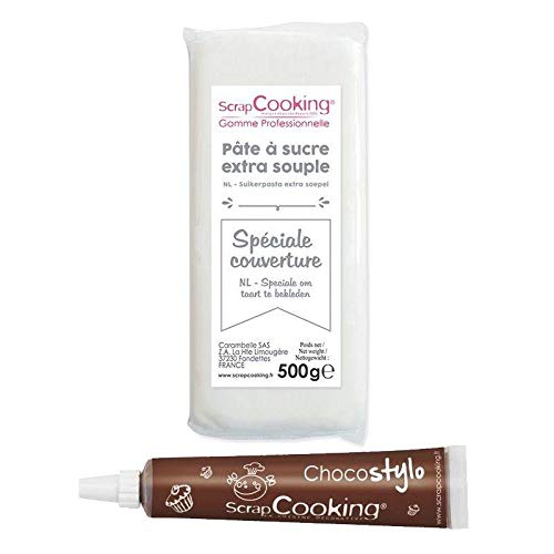 Fondant 500 g - Weiß + Schokoladenstift von ScrapCooking