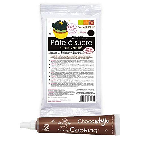 Fondant - Schwarz + Schokoladenstift von ScrapCooking