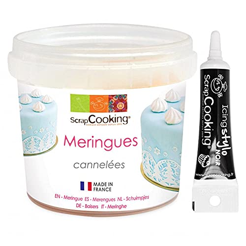 Gerillte Meringues für Gebäck 40g + Icing schwarzen Stift von ScrapCooking