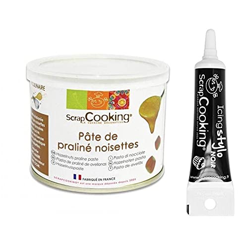 Haselnusspaste 200 g + Icing schwarzen Stift von ScrapCooking