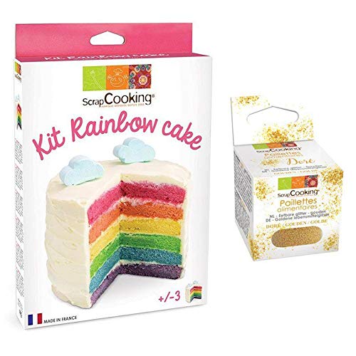 Kit rainbow cake + Goldene lebensmittelglitzer von ScrapCooking